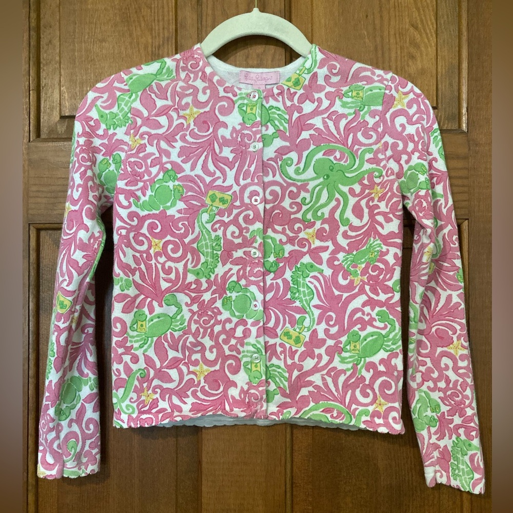 🦞 Lilly Pulitzer Girls Cardigan Sweater Size 10